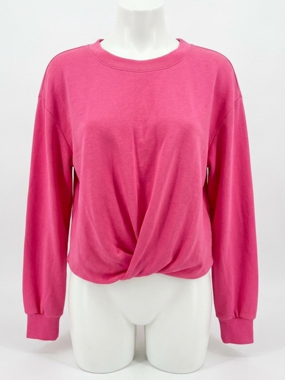 Maeve by Anthropologie Pink Bubble Hem Sweatshirt Pullover Size XS Oversized